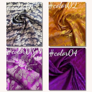 PURE MULBERRY SILK fabric by the yard - Floral Silk - Handmade fabric - Natural silk - Dress making - Gift for women - Silk apparel fabric
