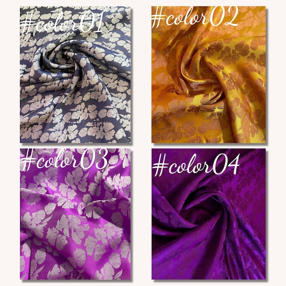 PURE MULBERRY SILK Fabric by the Yard Floral Silk Handmade Etsy