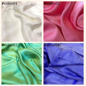 PURE MULBERRY SILK fabric by the yard - White, Pink, Green, Blue silk - Pattern silk - Silk apparel fabric - Dress making - Gift for women