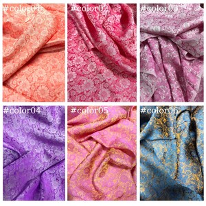 PURE MULBERRY SILK fabric by the yard - Chrysanthemum pattern silk - Handmade silk - Organic fiber -  Gift for women - Silk apparel fabric