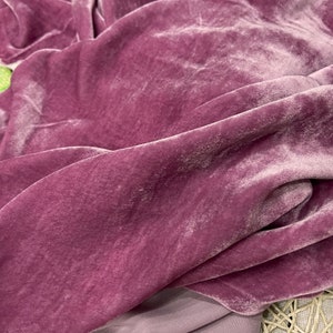 100% PURE MULBERRY SILK velvet fabric by the yard – Pink silk - Luxury Silk Velvet for Dress, Skirt, High-End Garment – Gift for women