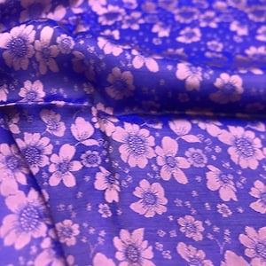 PURE MULBERRY SILK fabric by the yard - Floral silk - Handmade silk fabric - Vintage textile - Gift for her - Sewing clothes - Dressmaking
