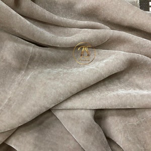 100% MULBERRY SILK VELVET fabric by the yard – Light gray velvet - Luxury Silk Velvet for Dress, Skirt, High End Garment – Gift for women