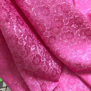 MULBERRY SILK fabric by the yard - Pink floral silk - Handmade fabric - Gift for her - Silk for sewing - Dress making - Sewing clothes