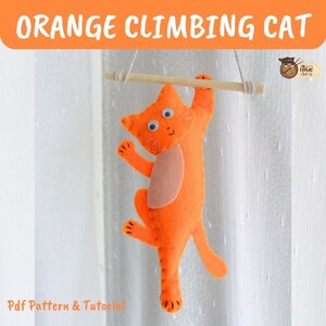 Adorable Climbing Orange Cat Stuffed Animal Sewing Pattern