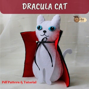 Creepy Cute Dracula Cat Ornament, Halloween Sewing Project