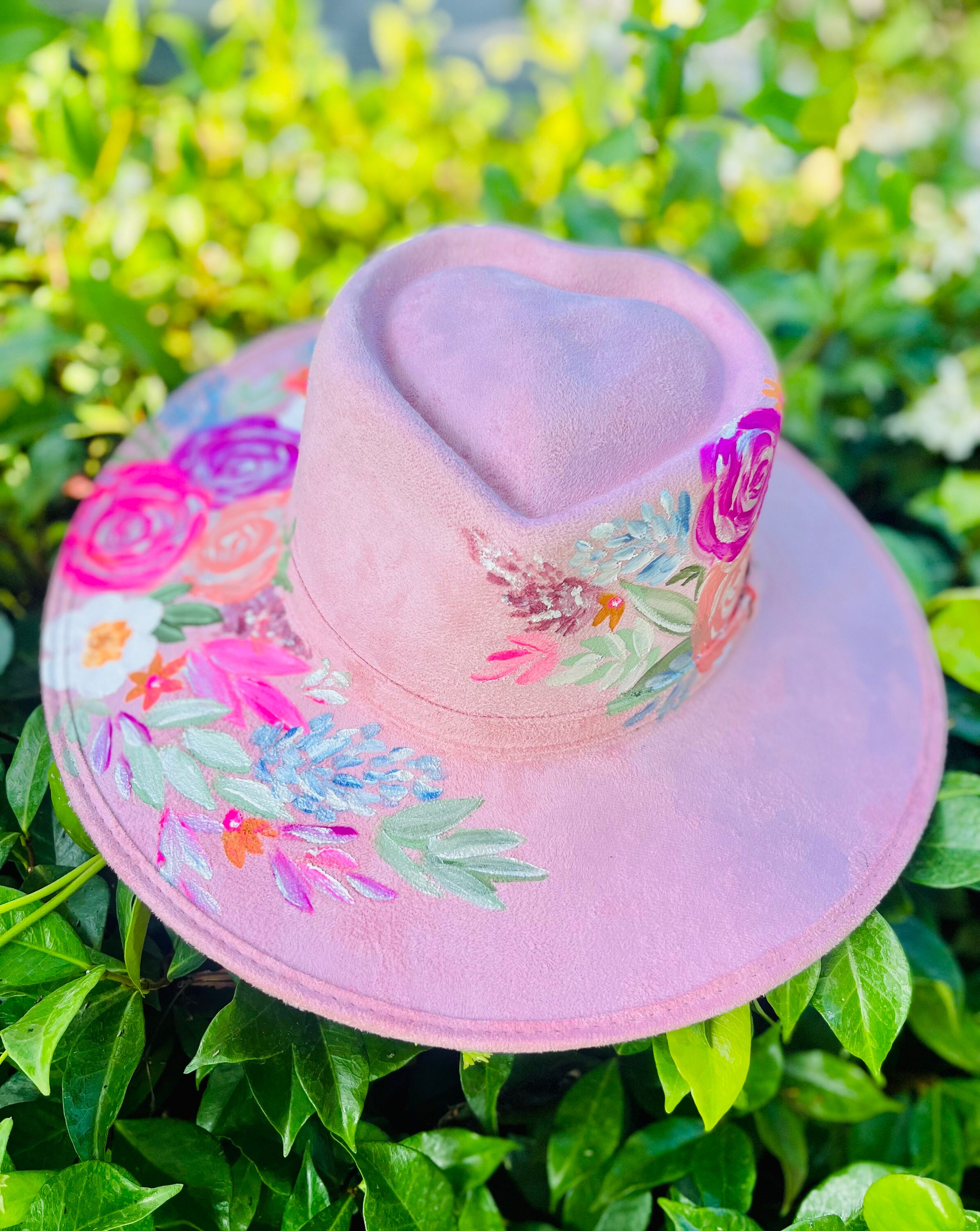 Heart Shape Pink Hat,hand Paninted Corazon Hat, Vintage Hand  display picture 3