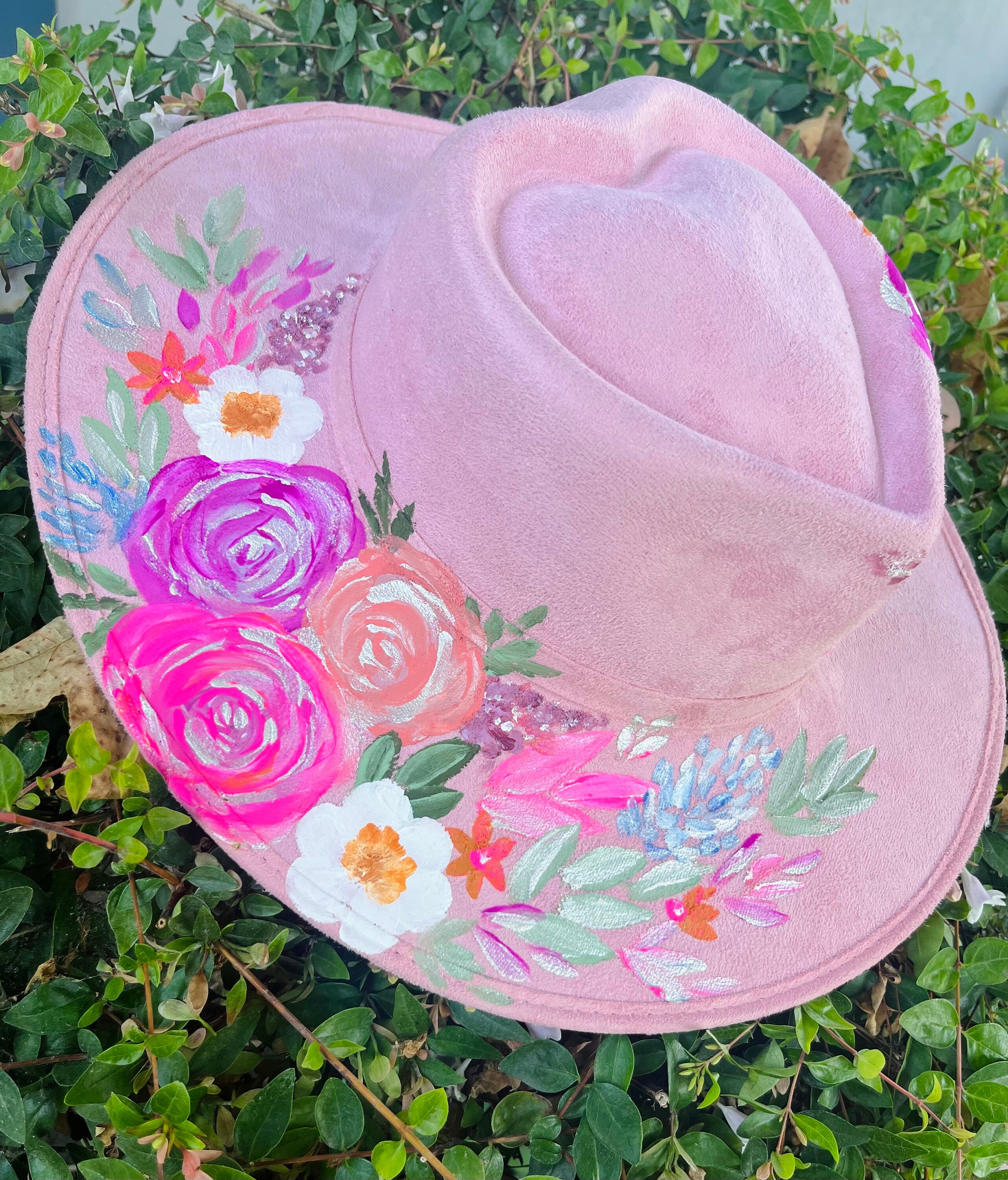 Beautiful Vintage Embellished Pink Heart Fan Hat- Designer Style Disco Heart Hat - Self Love Hair Club Hat main image 4