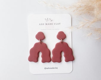 Peyton in Rose | Handmade | Polymer Clay Earrings
