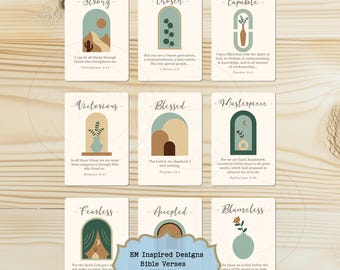 18 Printable Scripture Notes • Christian Junk Journal Ephemera • Neutral Bible Verse Cards • Instant Download Set