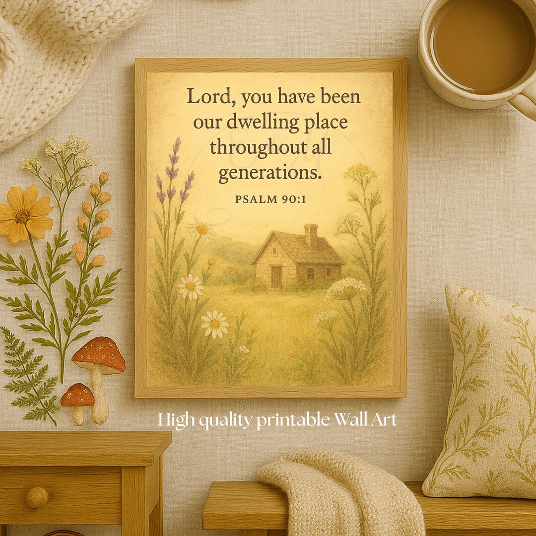 Cottage Scripture Image Cottagecore Scripture Wall Art • Psalm 90:1 Printable • Rustic Cottage ...