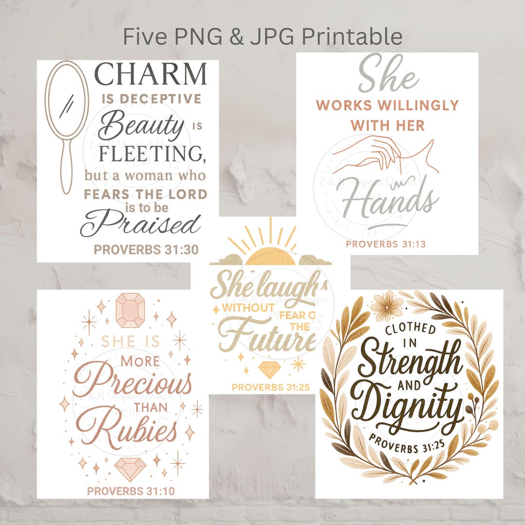 Proverbs 31 Christian Shirt Designs: Bible Verse PNG JPG Printables ...