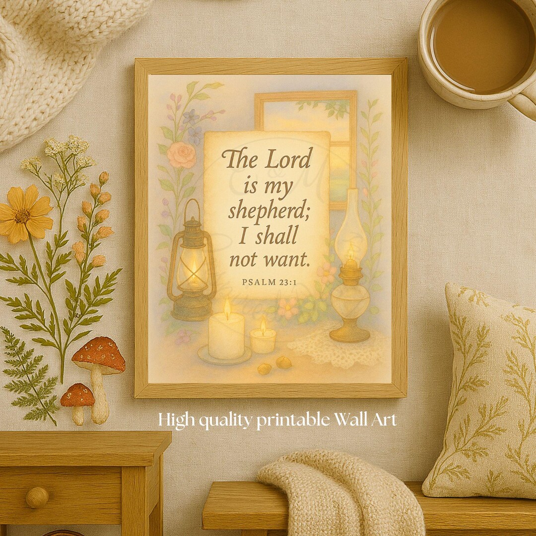 Christian Wall Art Printable • Psalm 23 the Lord is My Shepherd ...