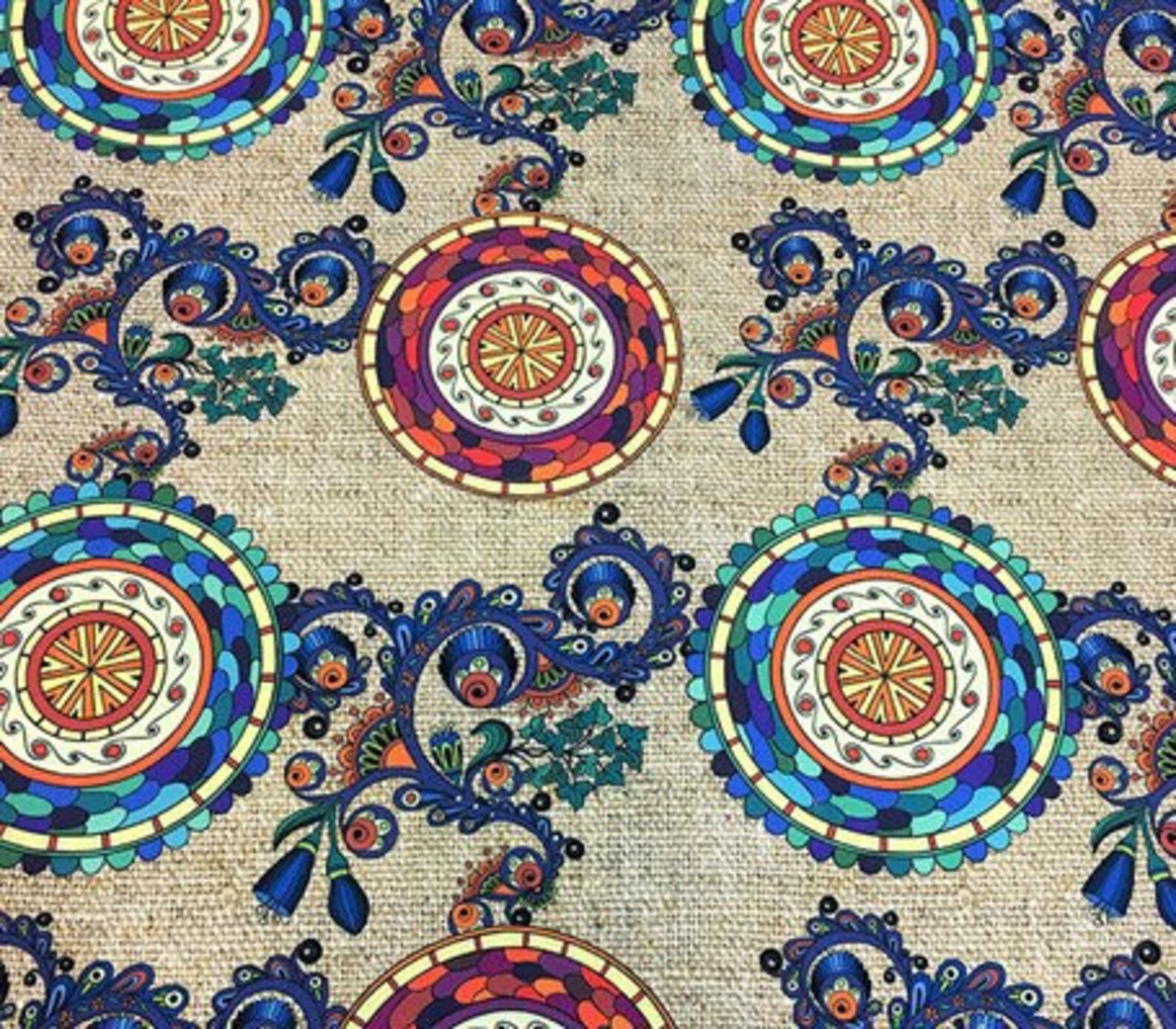 Ethnic Jut pattern Upholstery Fabric Mandala pattern fabric Etsy