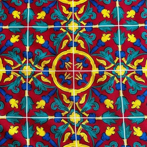 Sicilian Pattern Fabric - Bordeaux Fabric By The Yard
