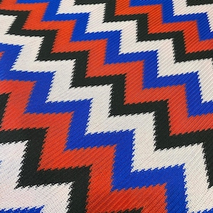 Luxury Zigzag Knit Jersey Fabric - Blue Red Black  Sugar Pink Colors