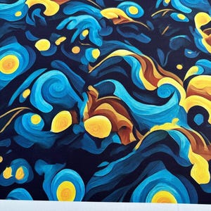 Van Gogh Style Spandex Fabric - 4-Way Stretch