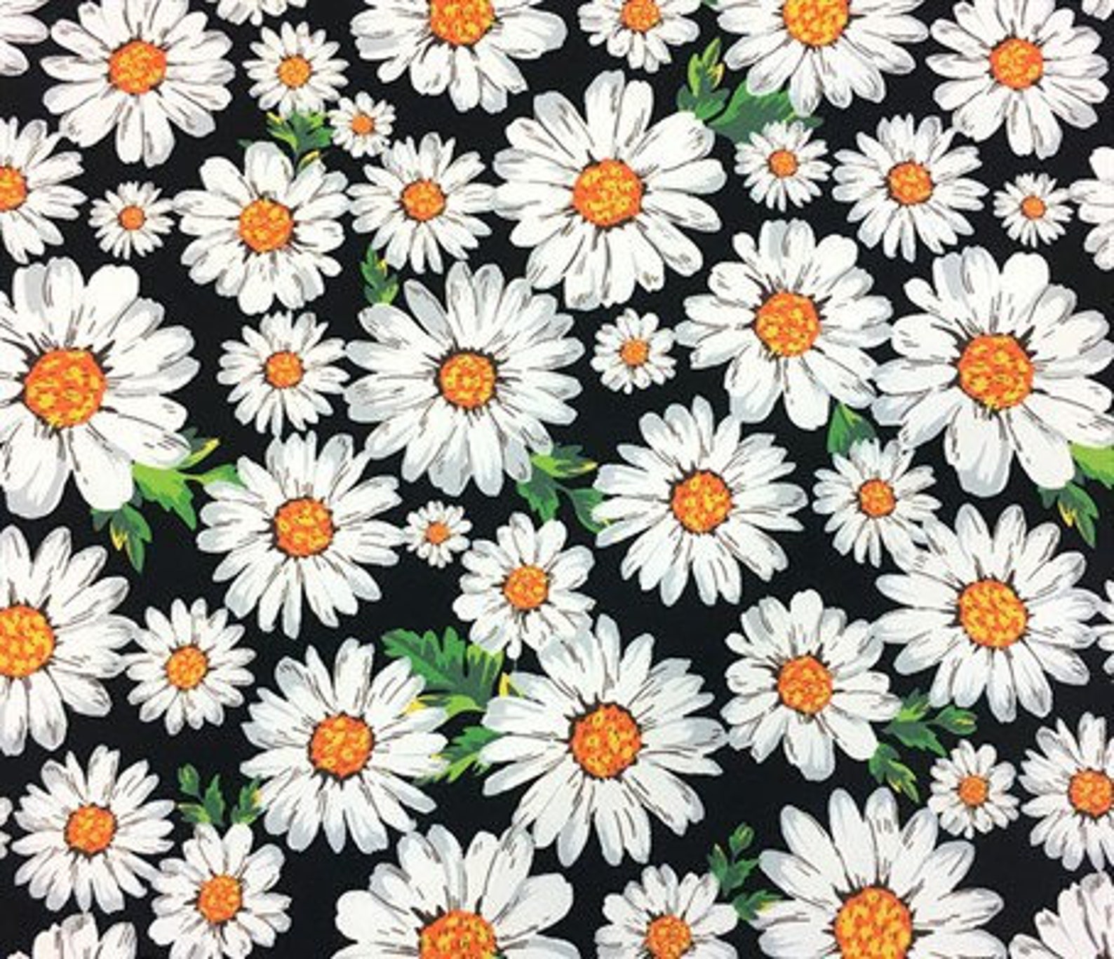 Daisy Print Upholstery Fabric Digital print fabric outdoor Etsy