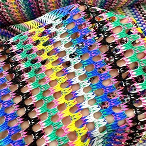 Multicolor Chevron Zigzag Knit Jersey Fabric - Luxurious Versatile Textiles f