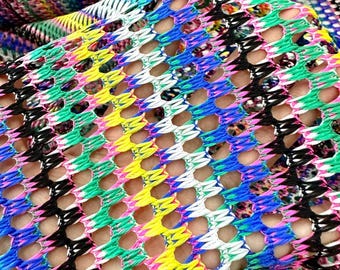 Multicolor Chevron Zigzag Knit Jersey Fabric - Luxurious Versatile Textiles f