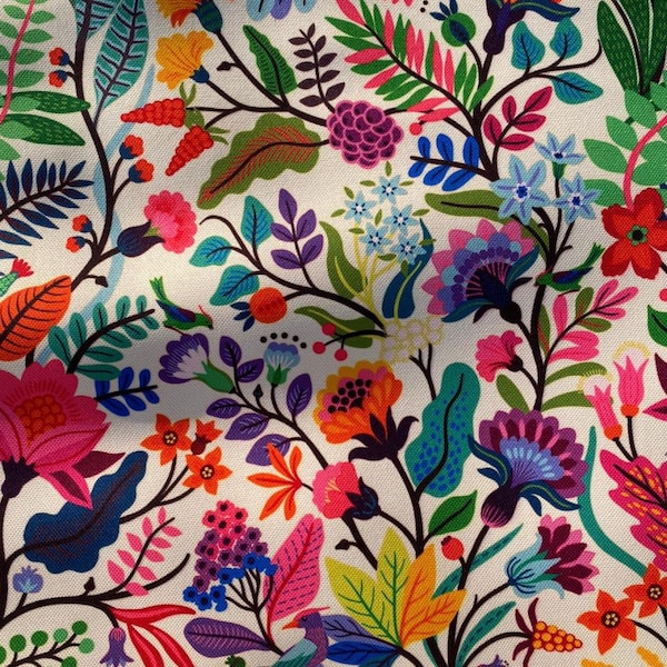 Mexican Flowers Pattern Upholstery Fabric, Digital print fabric, outdoor runner curtain pillow bags fabric,