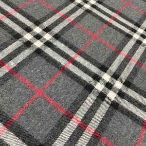 Plaid Woolen Fabric, lumberjack fabric , Gray Plaid Fabric, Wool Fabric, Tartan fabric