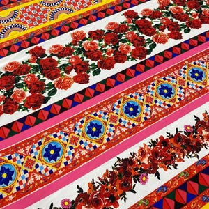 Sicilian Floral Fabric by the Yard - Design Pattern Material