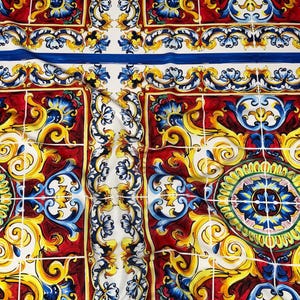 Majolica Pattern Luxury Fabric By The Yard