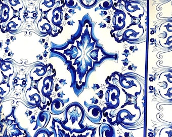 Majolica Fabric by the Yard - Sicilian Print Textile