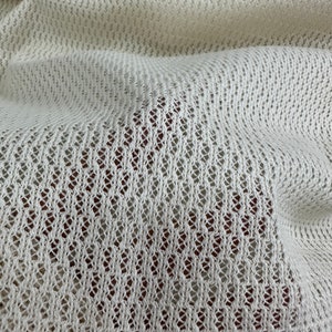 Tempest White Athletic Mesh Fabric. 4 Way Stretch