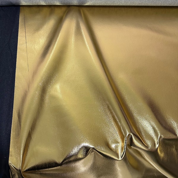 Gold Baumwoll-Denim-Stoff, Goldfolien-Druck Baumwollstoff, Glänzender Lycra-Jeans-Stoff, Nähstoff