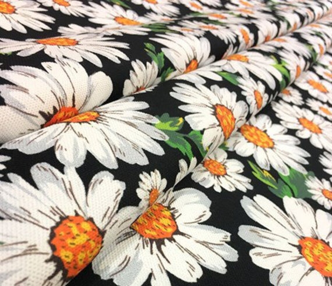 Daisy Print Upholstery Fabric Digital print fabric outdoor Etsy