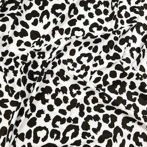 Leopard Print Fabric - Classic Black and White Design for Fashion and Crafting