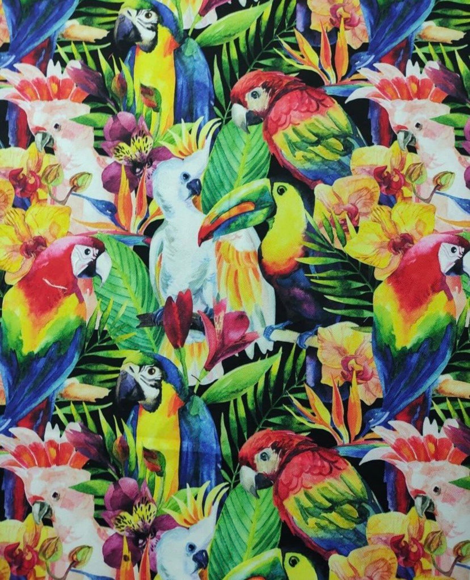 Tropical Print Upholstery Fabric by the Yard Digital print Etsy