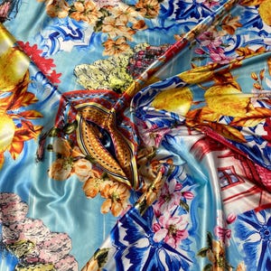 Majolica Sicilian Print Fabric - Decorative Fabric by the Yard