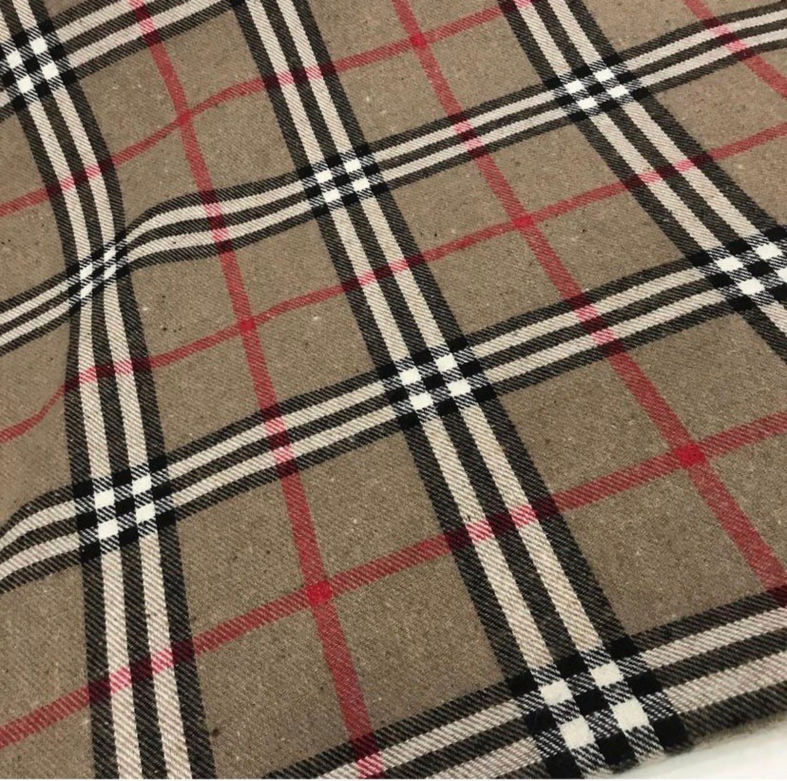 Plaid Wool Fabric Tartan fabric Etsy