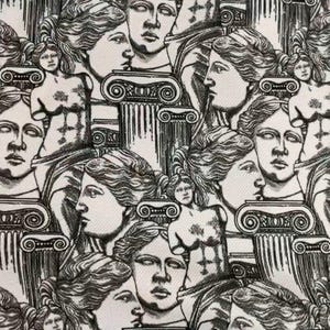 Antik Greek Print Fabric - Gray Fabric by the Yard
