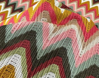 Luxury Autumn Chevron Zigzag Knit Jersey Fabric