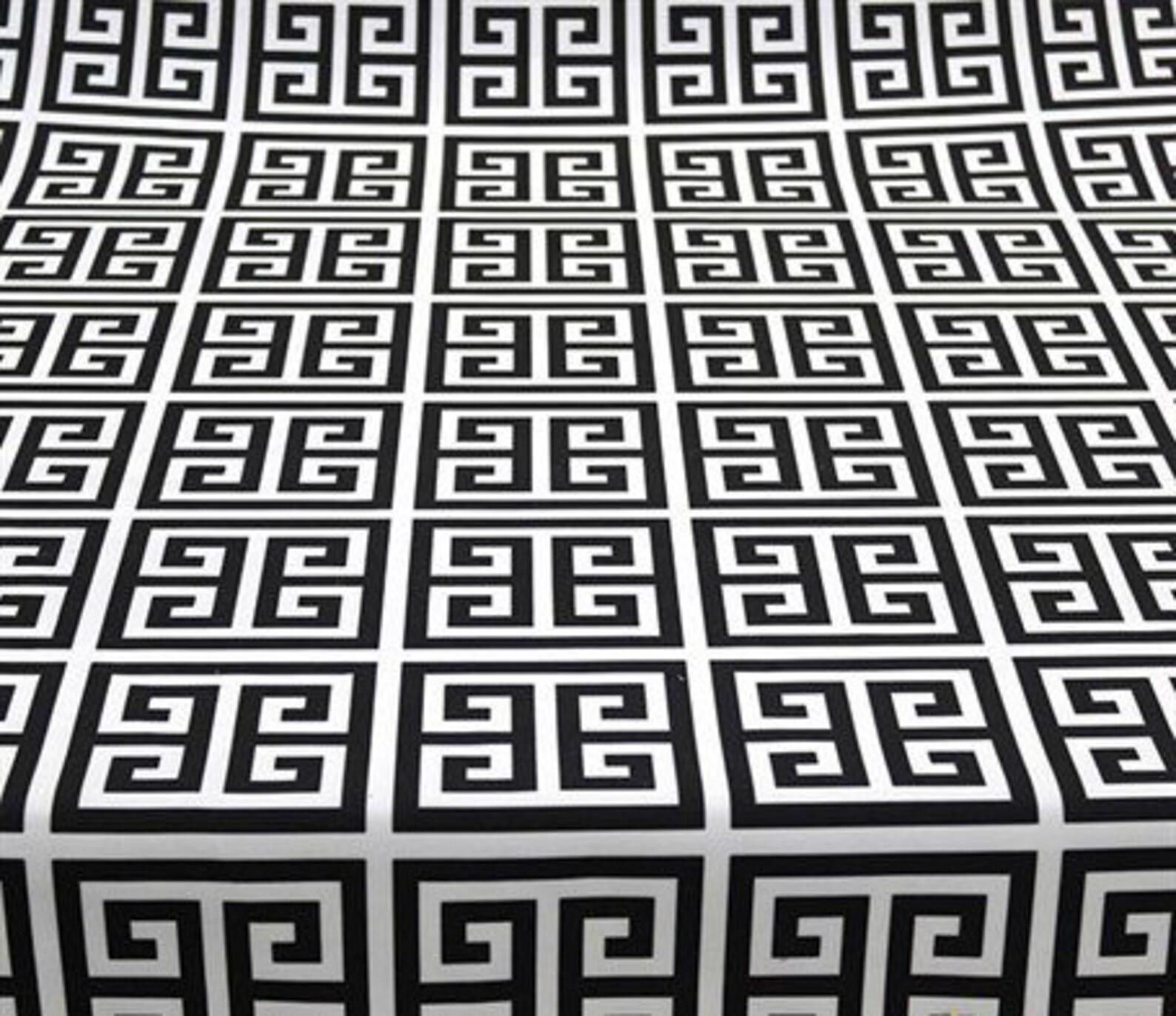 Greek Key Print Fabric Black White Upholstery Fabric Digital Etsy