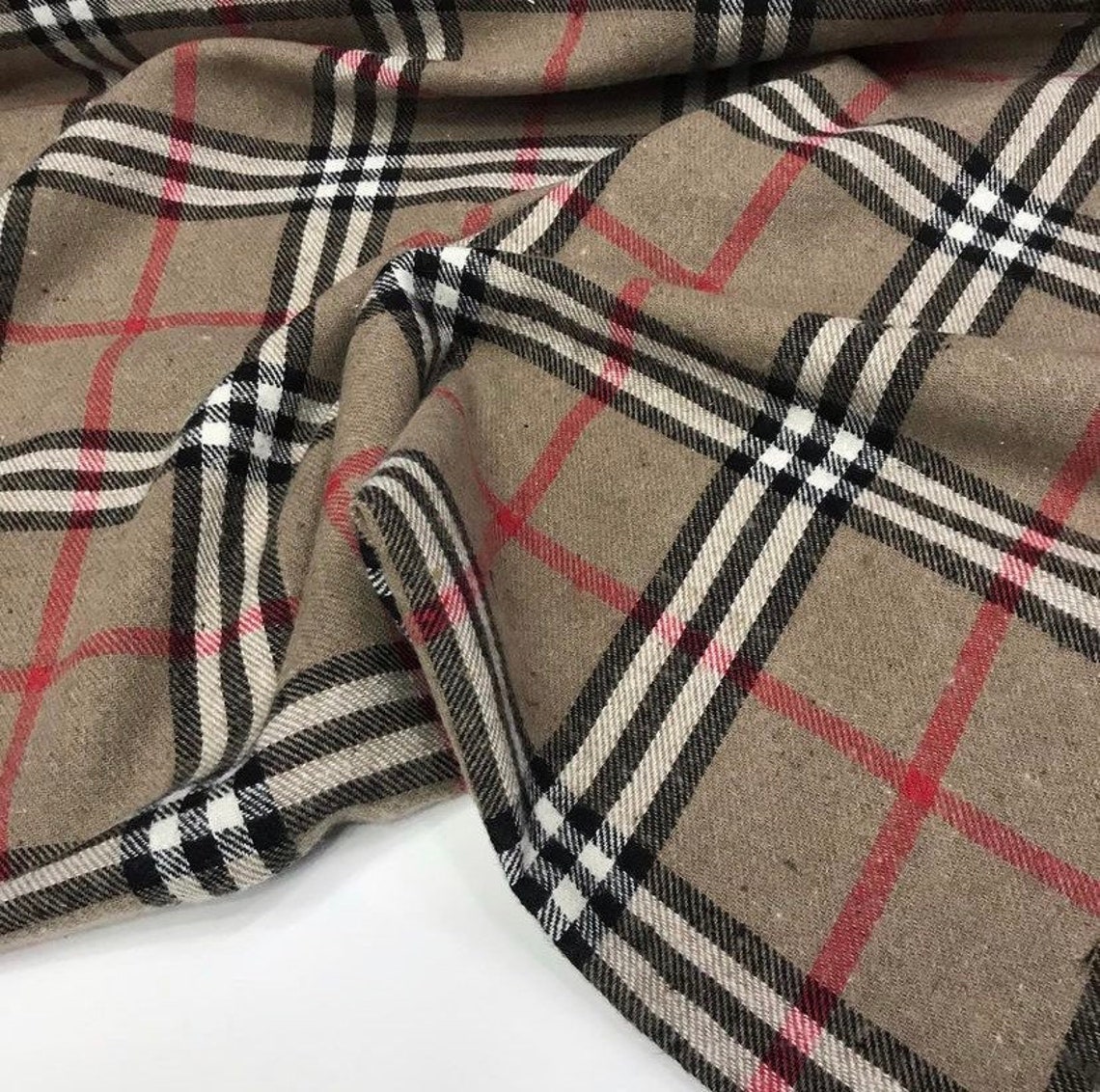 Plaid Wool Fabric Tartan fabric | Etsy