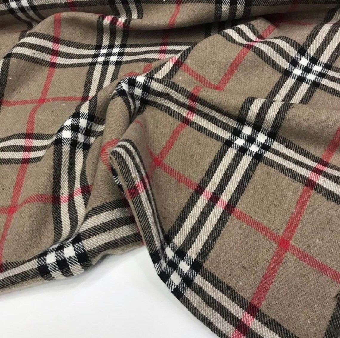 Plaid Wool Fabric Tartan fabric Etsy
