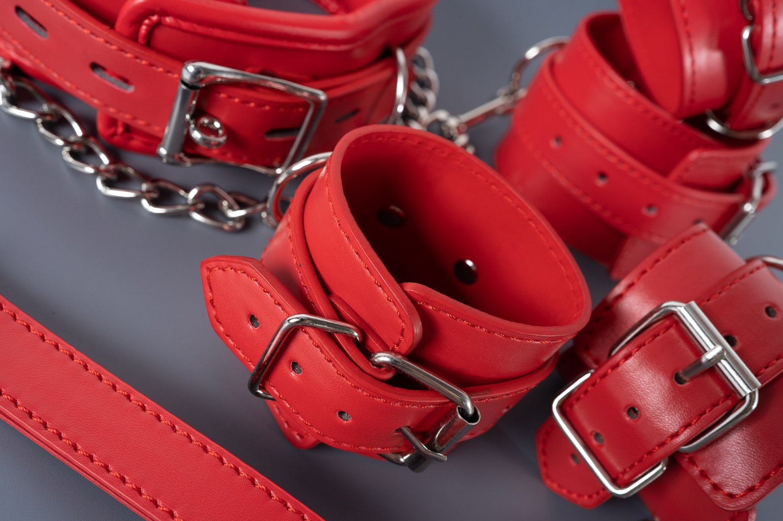 Red Leather Bondage Set Restraints Kit Genuine Leather - Etsy UK