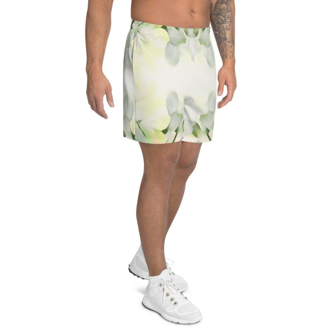 Green Leaf Men's Athletic Long Shorts Etsy