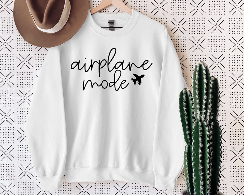 Airplane mode sweatshirt Travel sweater Women's graphic sweater Vacation shirt image 3