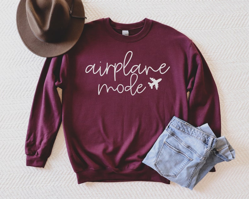 Airplane mode sweatshirt Travel sweater Women's graphic sweater Vacation shirt image 2