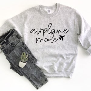 Airplane mode sweatshirt Travel sweater Women's graphic sweater Vacation shirt image 4