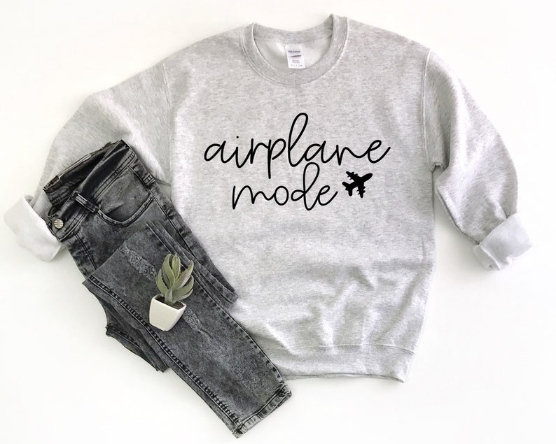 Airplane mode sweatshirt Travel sweater Women's graphic sweater Vacation shirt image 4