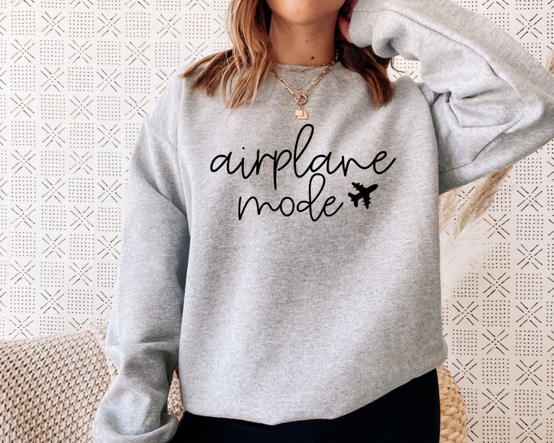 Airplane mode sweatshirt Travel sweater Women's graphic sweater Vacation shirt image 5