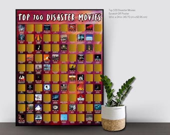 Cartaz para raspar dos 100 melhores filmes de desastre - Ideias para noites de cinema - Filmes populares - Filmes baseados em fatos reais - Filmes clássicos - Filmes de ação