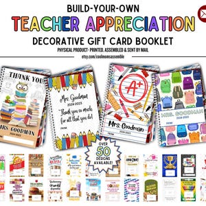 Geschenkkarten-Booklet für Lehrer - Geschenkkarten-Broschüre für Lehrer - Dankeskarten - Geschenk für Lehrer - Geschenkidee für Schulpersonal